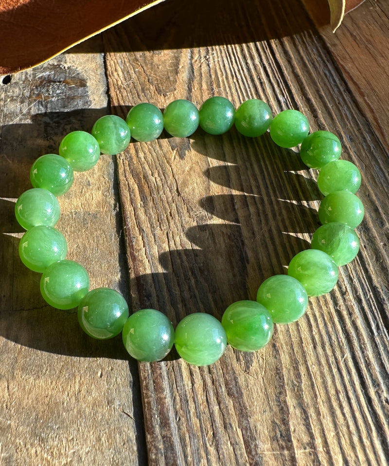 A+ Canadian Jade 9mm bead bracelet