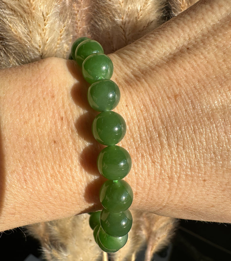 A+ Canadian Jade 9mm bead bracelet