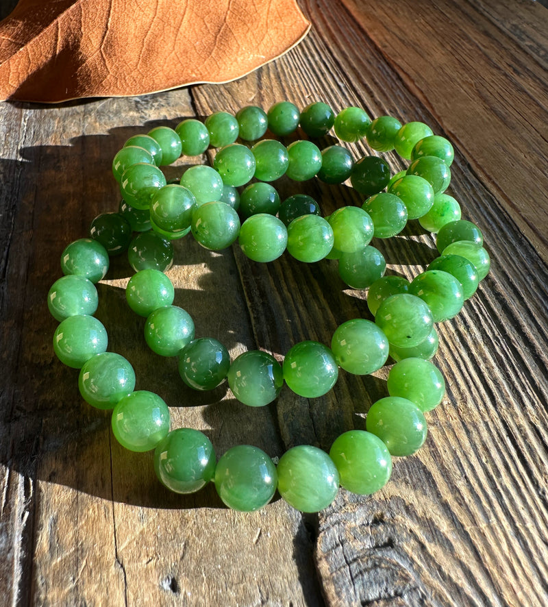 A+ Canadian Jade 9mm bead bracelet