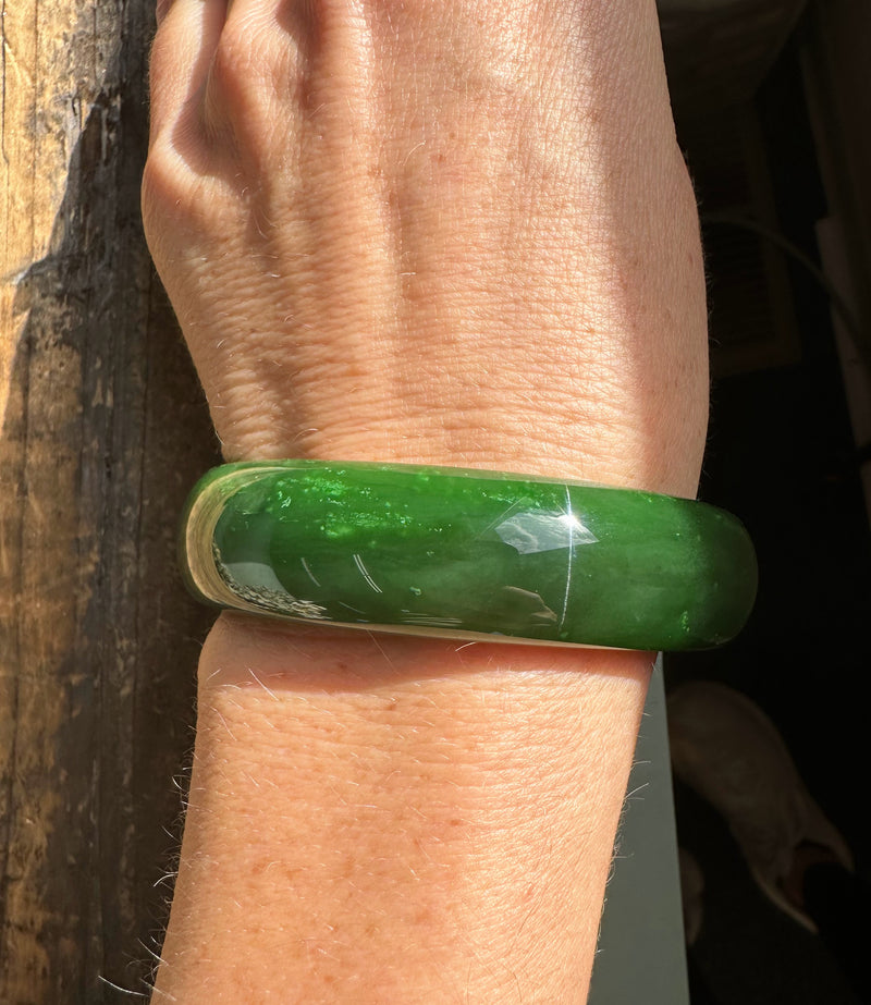 A+ Canadian Jade Bangle, 60.5mm