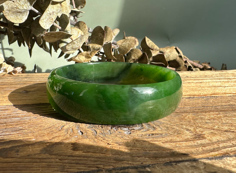 A Grade Canadian Nephrite Jade Bangle - 60.5 x 18mm