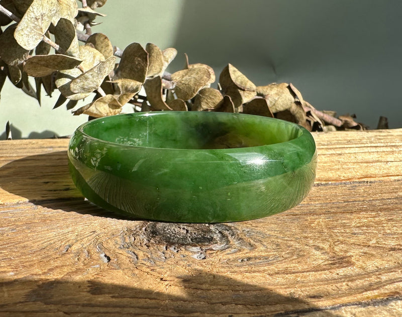 A Grade Canadian Nephrite Jade Bangle - 60.5 x 18mm