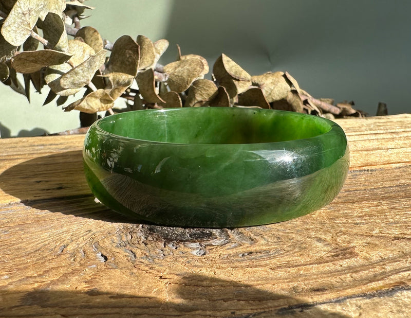 A Grade Canadian Nephrite Jade Bangle - 60.5 x 18mm