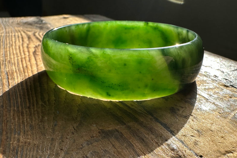 A Grade Canadian Nephrite Jade Bangle - 60.5 x 18mm