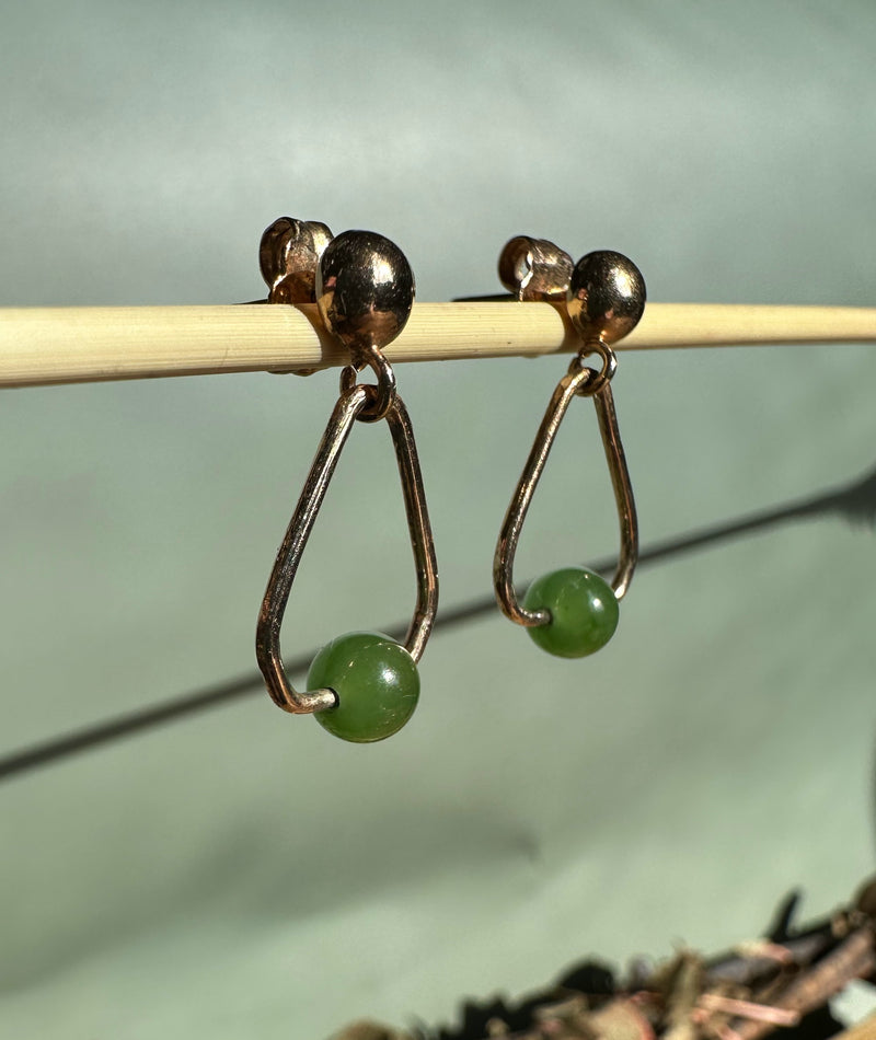 Vintage Jade Earrings Triangle