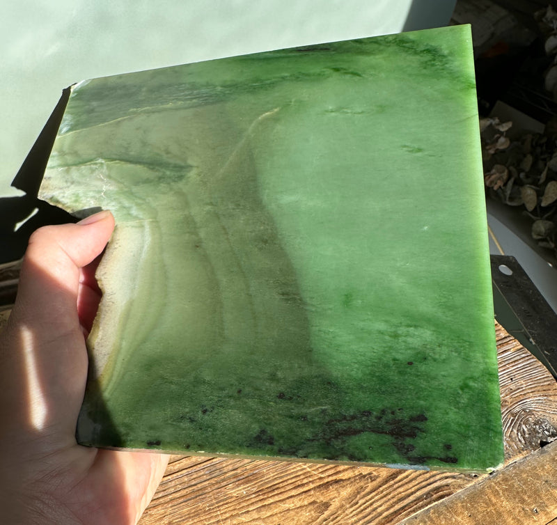 Siberian Nephrite Jade Slab, 445grams