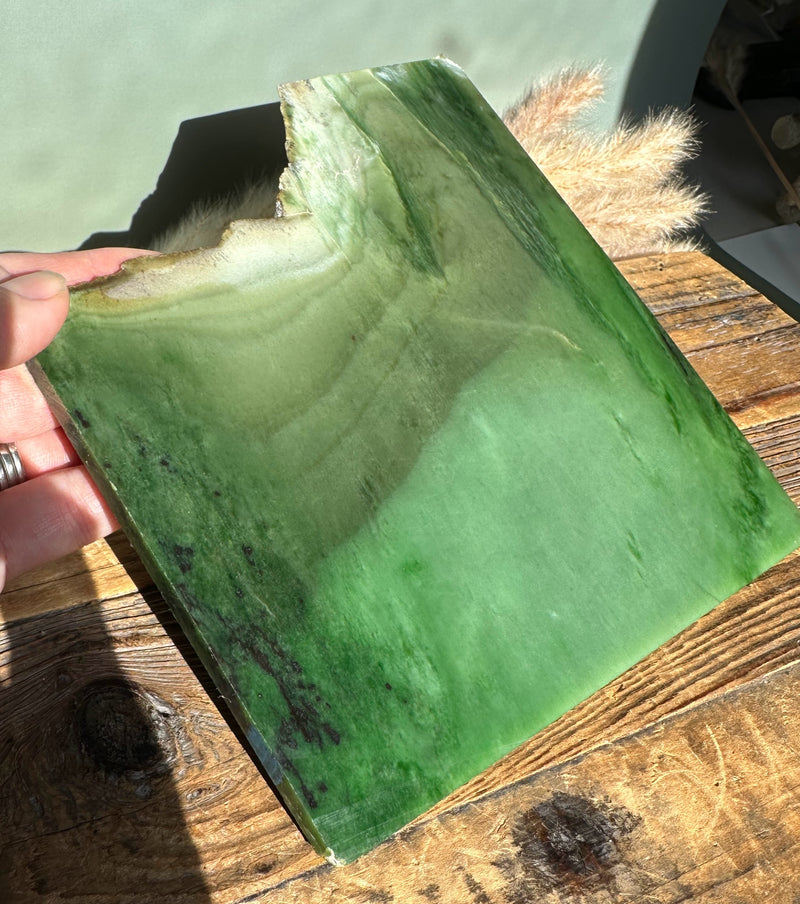 Siberian Nephrite Jade Slab, 445grams