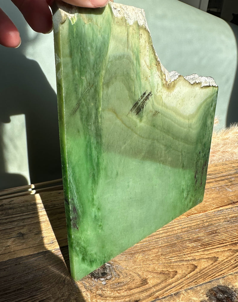 Siberian Nephrite Jade Slab, 445grams