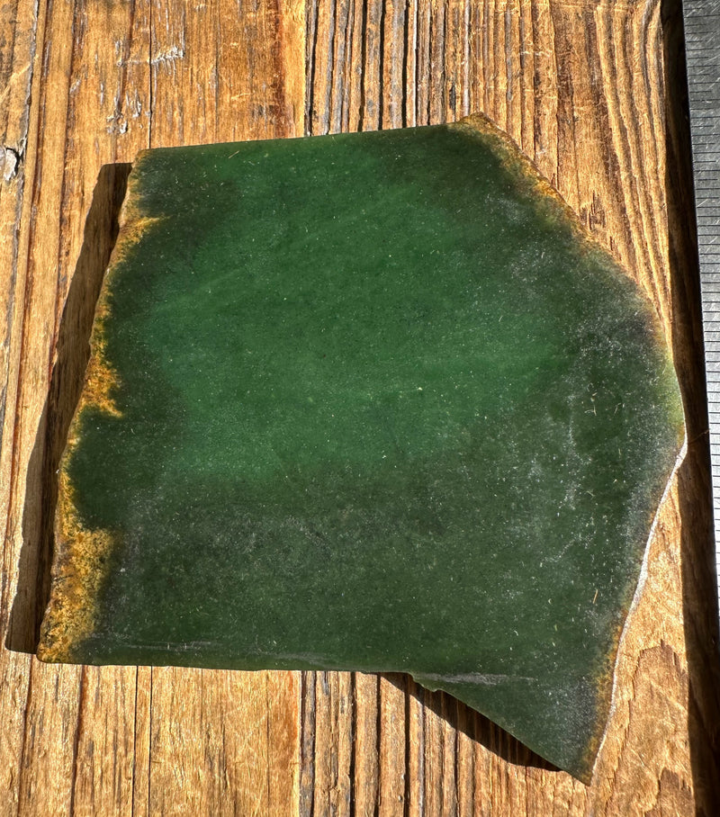 Wyoming Dark Apple Spotted Jade Slab, 130grams