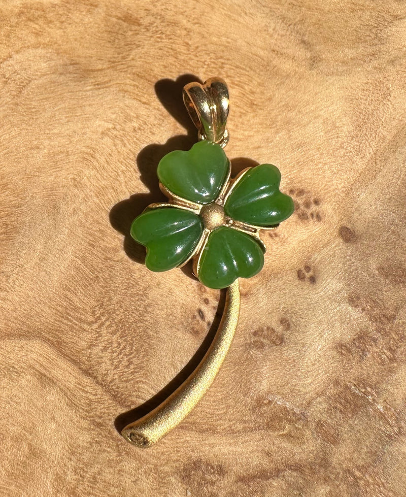 AA Grade Siberian Jade Clover Pendant*