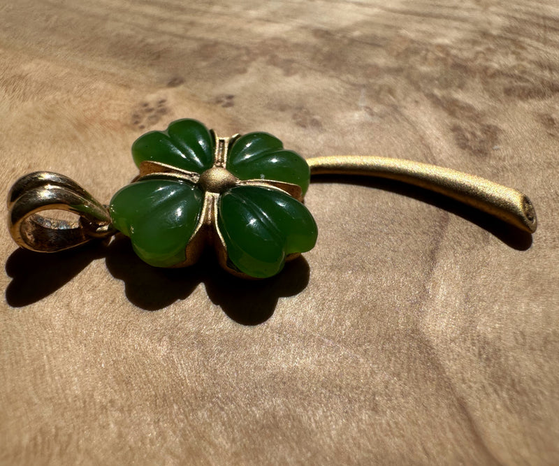 AA Grade Siberian Jade Clover Pendant*