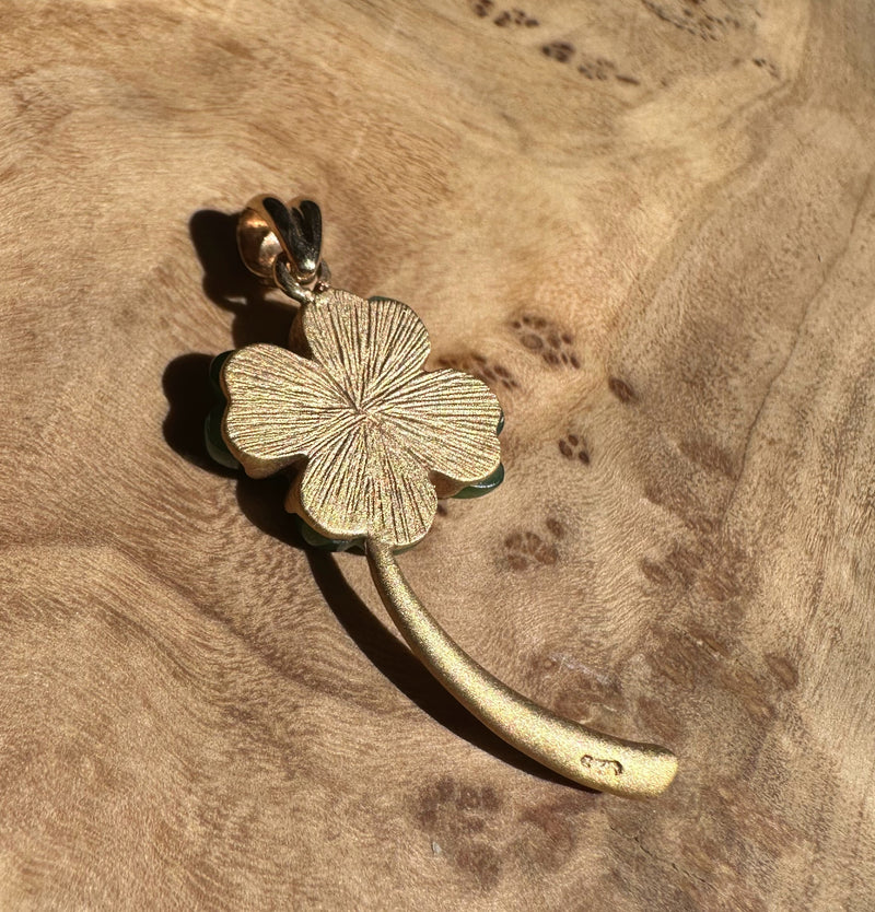 AA Grade Siberian Jade Clover Pendant*