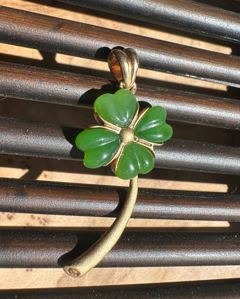 AA Grade Siberian Jade Clover Pendant*