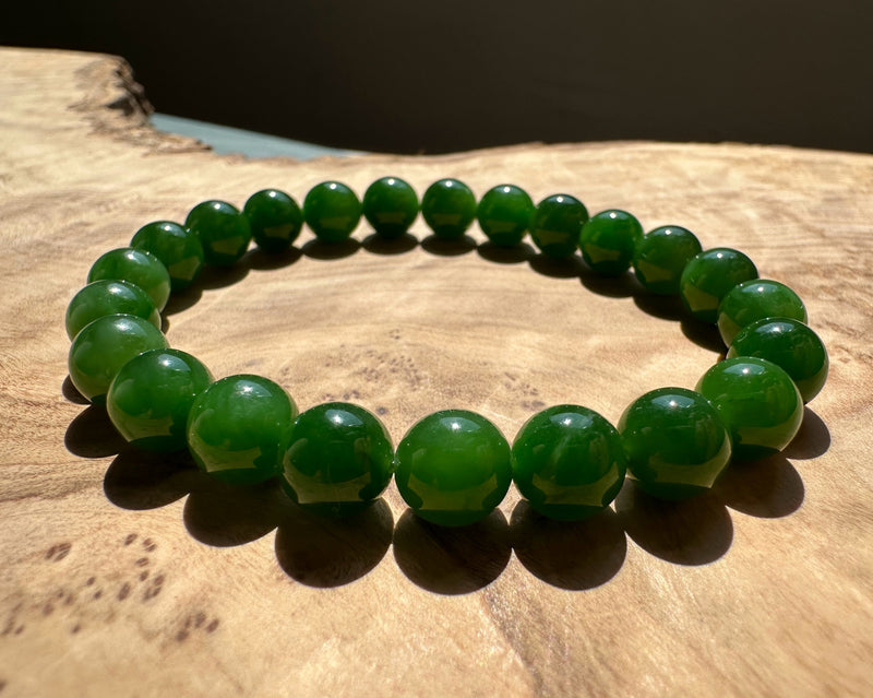 8mm Siberian Jade Bead Bracelet A+ Quality*