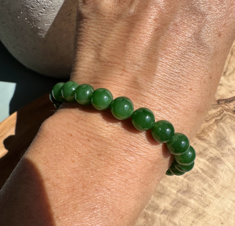 8mm Siberian Jade Bead Bracelet A+ Quality*