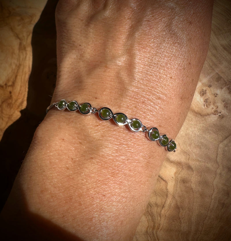 Sterling Silver Bracelet and Canadian Jade - 2619