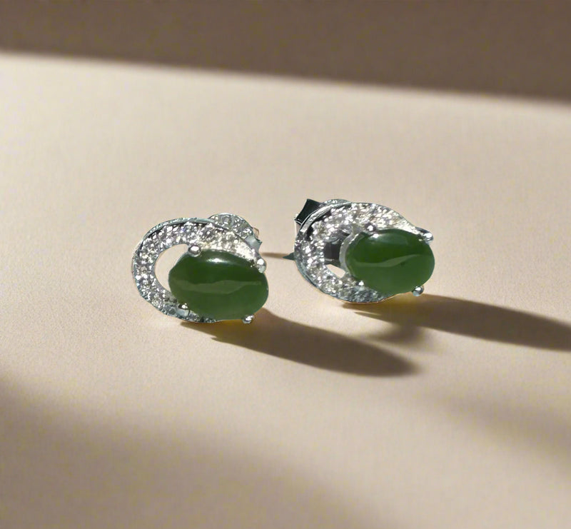 Silver Jade Studs, 2908