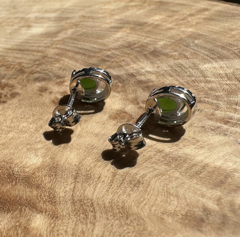 Silver Jade Studs, 2908