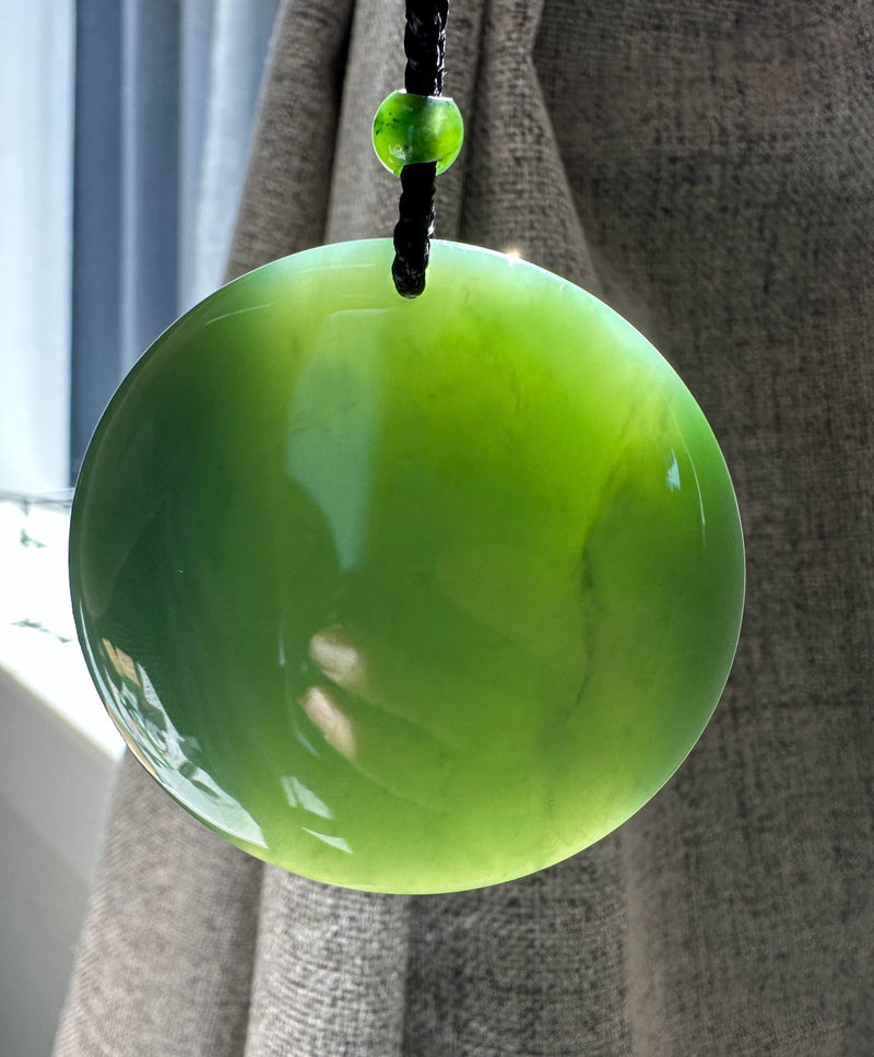 AA Light Green Siberian Round Pendant, 50mm*