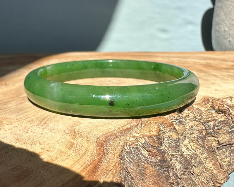 Canadian Nephrite Jade Bangle - 59.5 x 10.25mm - As Is