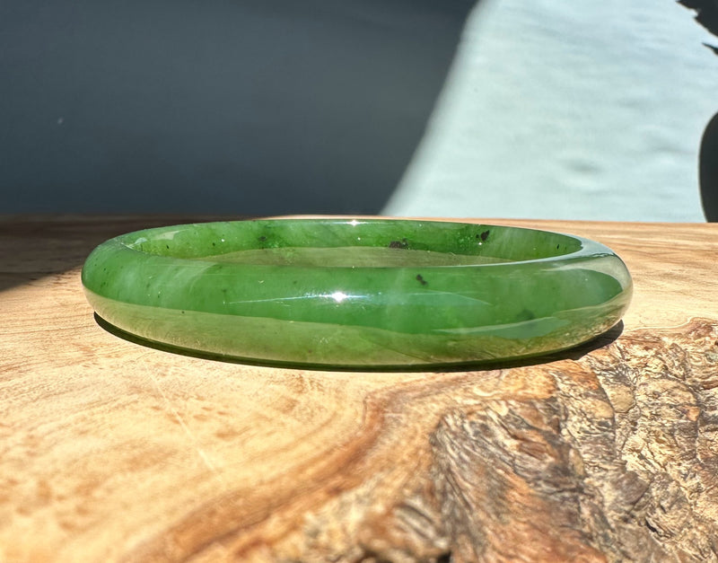Canadian Nephrite Jade Bangle - 59.5 x 10.25mm - As Is