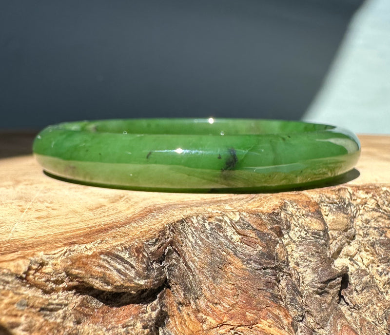 Canadian Nephrite Jade Bangle - 59.5 x 10.25mm - As Is