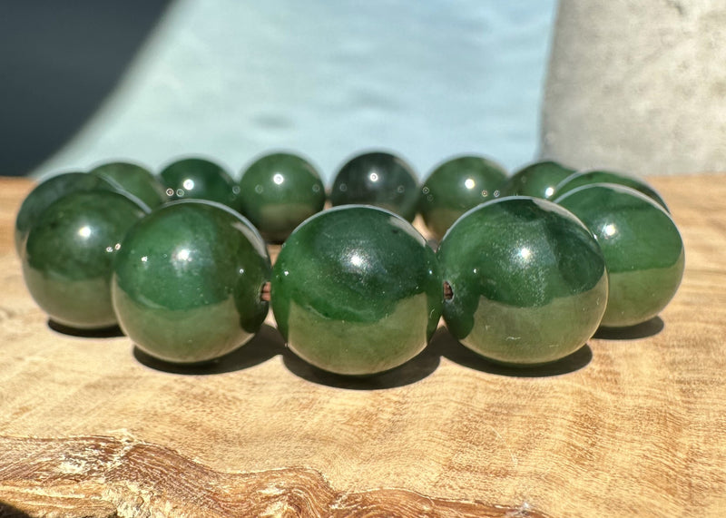 16mm Canadian Nephrite Jade Bead Bracelet*