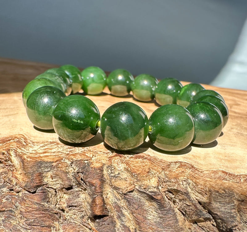 12mm Canadian Nephrite Jade Bead Bracelet*