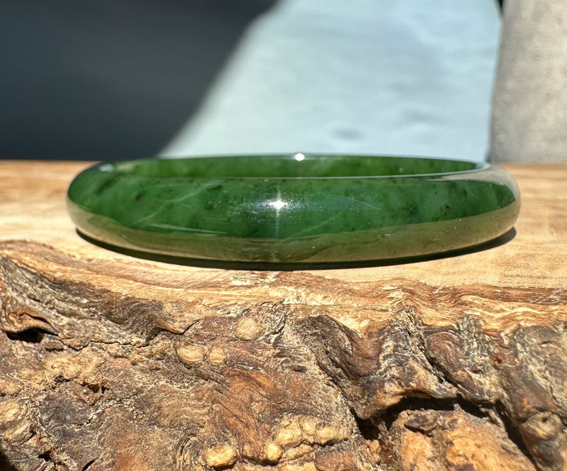 Canadian Nephrite Jade Bangle - 55.5 x 9.5mm - As Is