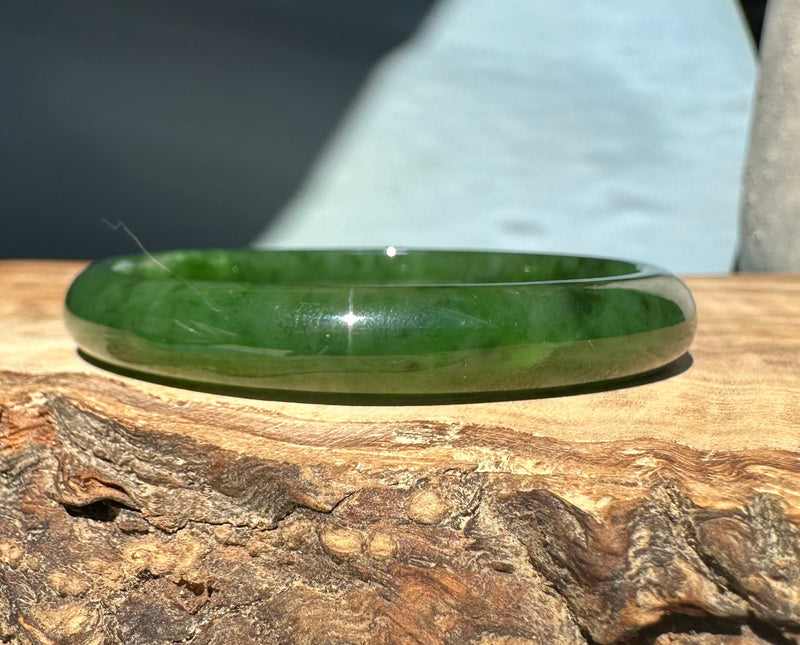 Canadian Nephrite Jade Bangle - 55.5 x 9.5mm - As Is