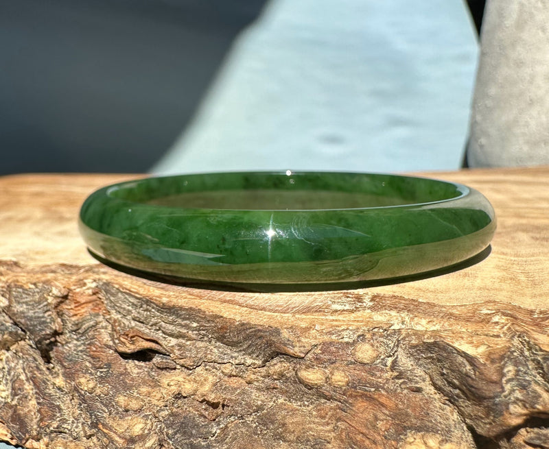 Canadian Nephrite Jade Bangle - 55.5 x 9.5mm - As Is