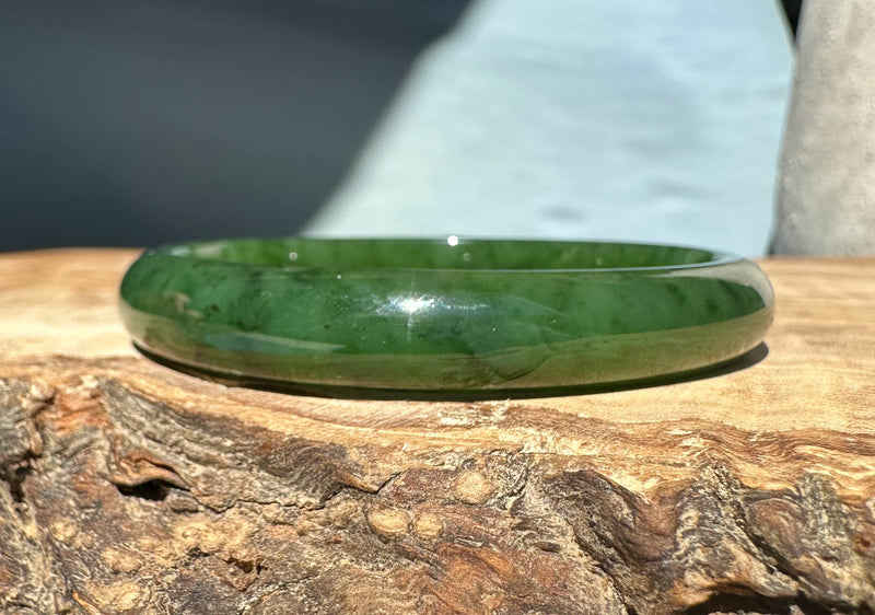 Canadian Nephrite Jade Bangle - 55.5 x 9.5mm - As Is
