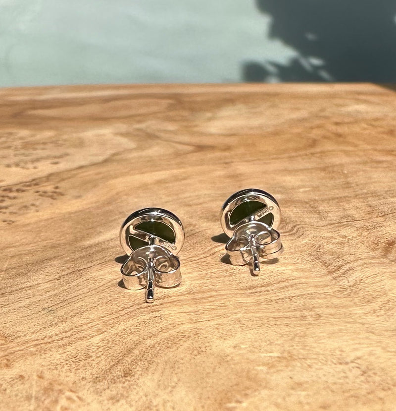 Silver Jade Studs, 5699