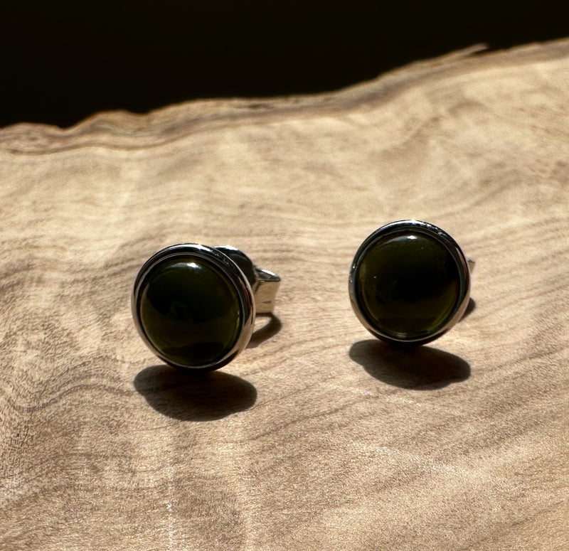 Silver Jade Studs, 5699