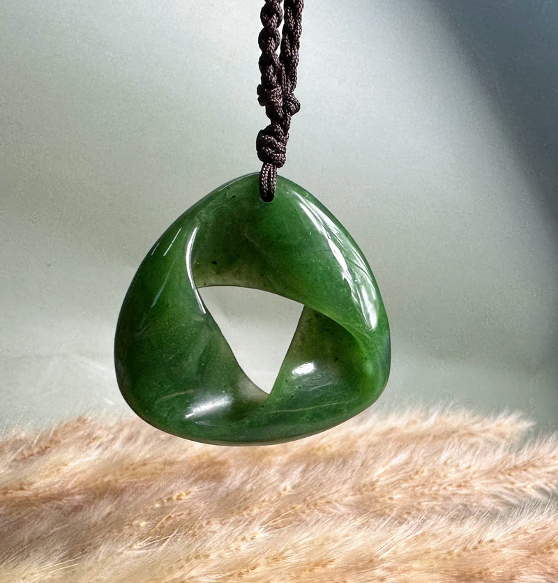 Canadian Jade Mobius Strip Pendant - 40mm