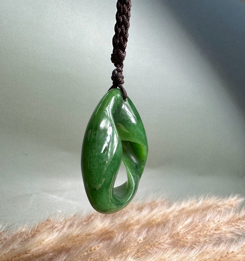 Canadian Jade Mobius Strip Pendant - 40mm