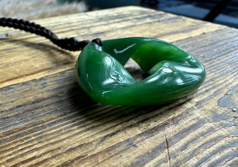 Canadian Jade Mobius Strip Pendant - 40mm