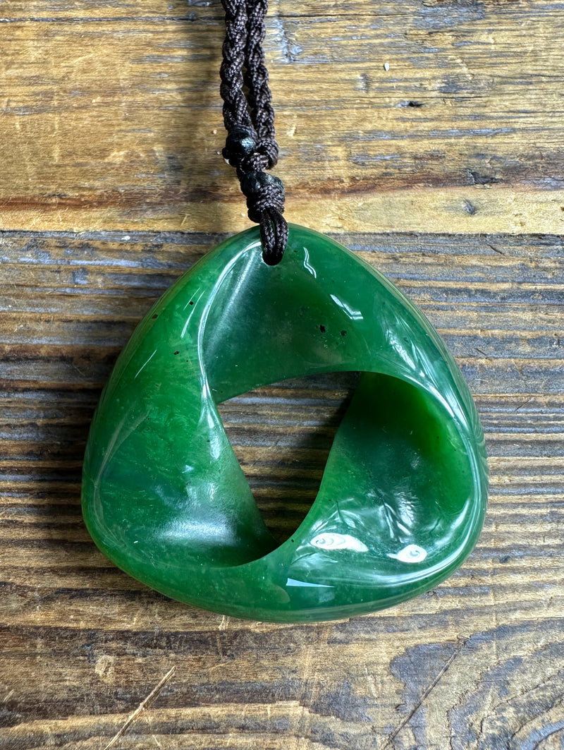 Canadian Jade Mobius Strip Pendant - 40mm