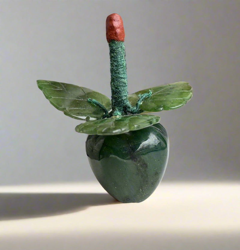 Jade Apple Carving - 2"