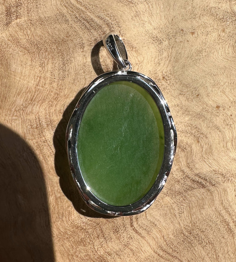 Canadian Jade and Silver Pendant - 25x18mm
