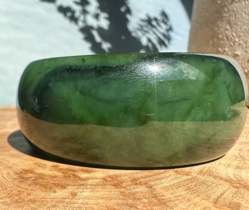 Dark Rich Green A Grade Wide Bangle, 57.5 x 27.5mm*