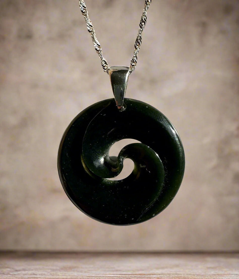 Australian Nephrite Jade Koru, 30mm