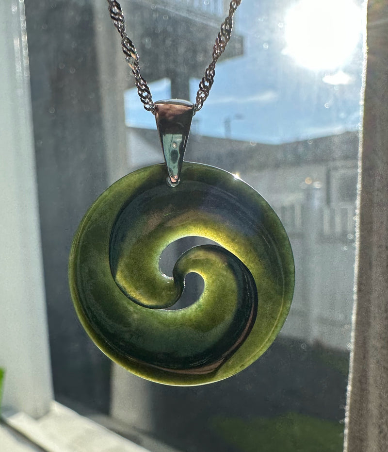 Australian Nephrite Jade Koru, 30mm