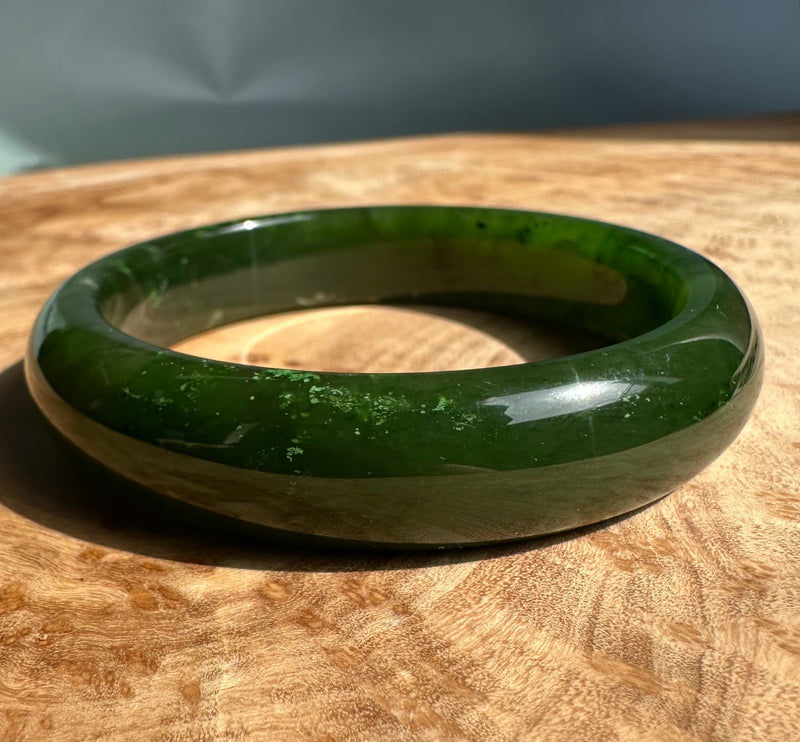 A Grade Canadian Jade Bangle, 58.5 x 14mm* as is