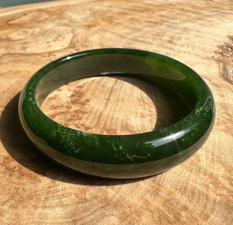 A Grade Canadian Jade Bangle, 58.5 x 14mm* as is