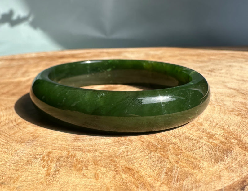 A Grade Canadian Jade Bangle, 58.5 x 14mm* as is