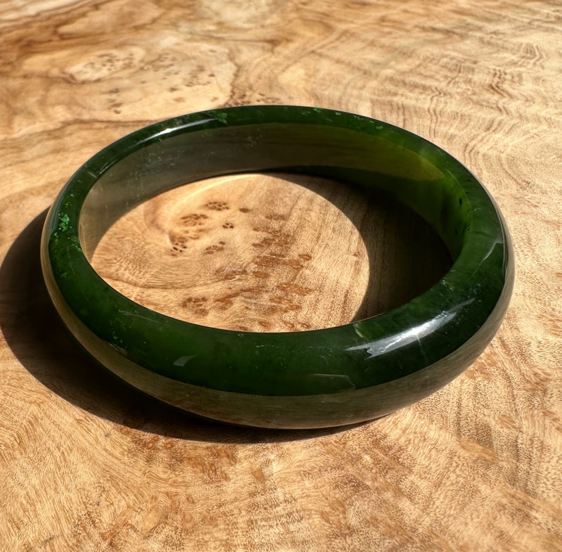 A Grade Canadian Jade Bangle, 58.5 x 14mm* as is