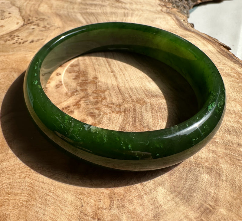 A Grade Canadian Jade Bangle, 58.5 x 14mm* as is
