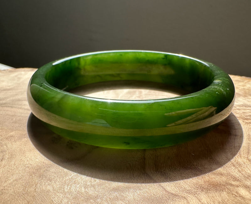 A Grade Canadian Jade Bangle, 58.5 x 14mm* as is