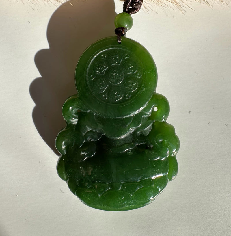 A Grade Canadian Jade Guanyin Pendant, 54mm*